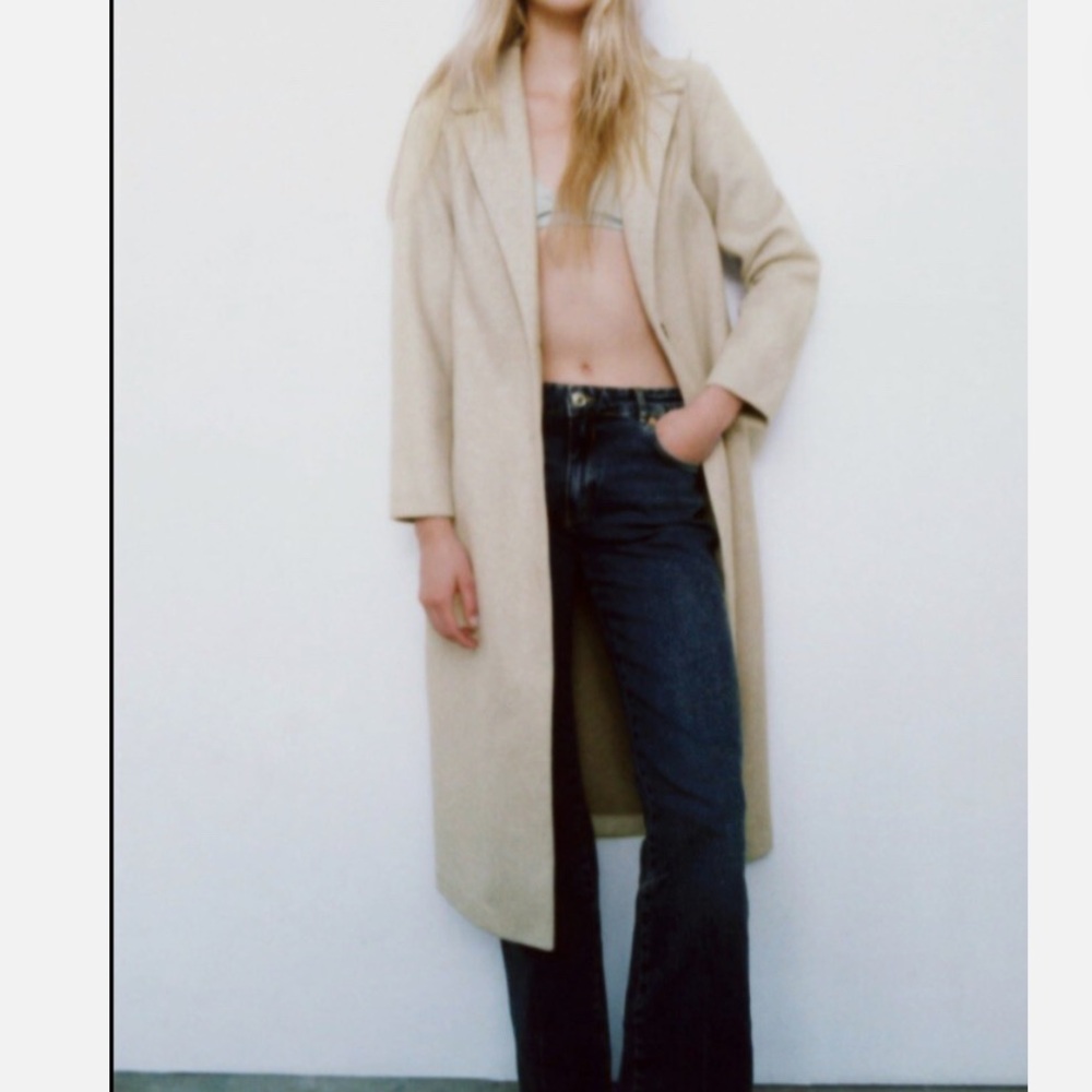 Zara Beige Long Trench Coat